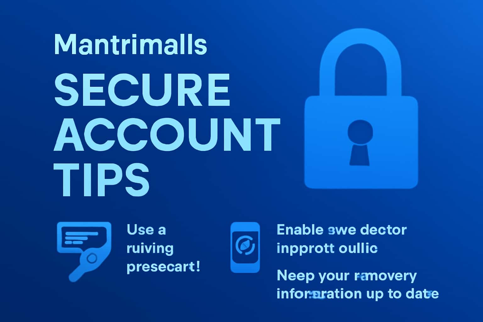 An informative illustration highlighting tips for securing a Mantrimalls account.