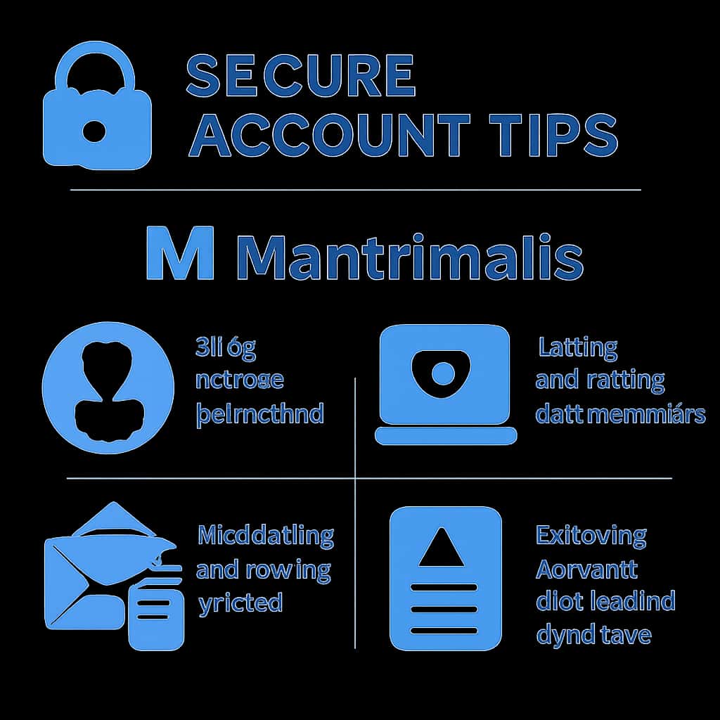 Illustration of the steps to enhance security on a Mantrimalls account.