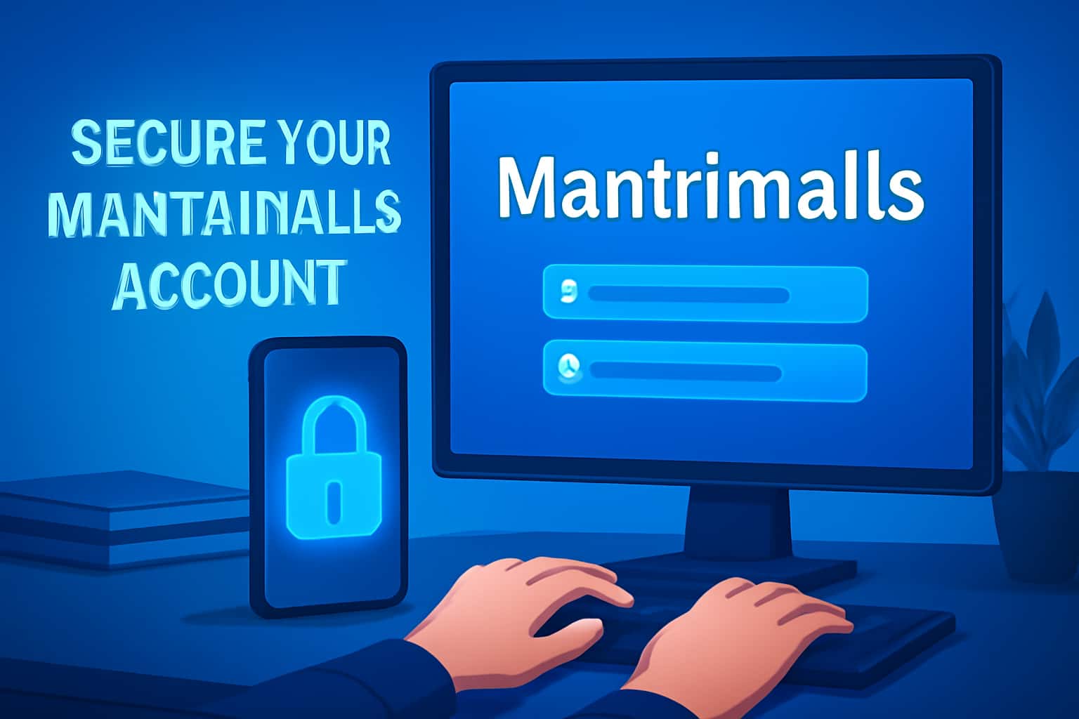 A futuristic design emphasizing security measures for online accounts.